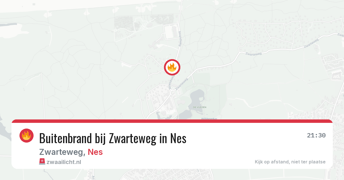Buitenbrand bij Zwarteweg in Nes — 16 jun 2026
