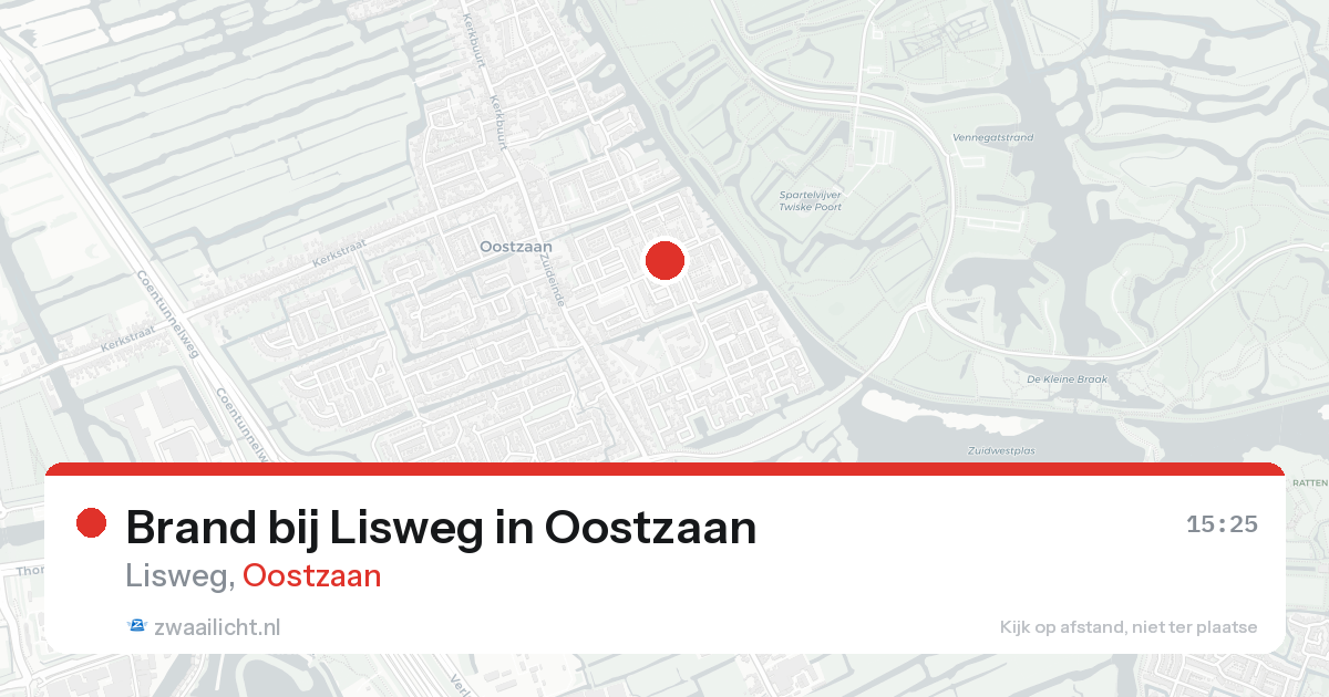 Brand bij Lisweg in Oostzaan — 16 aug 2026