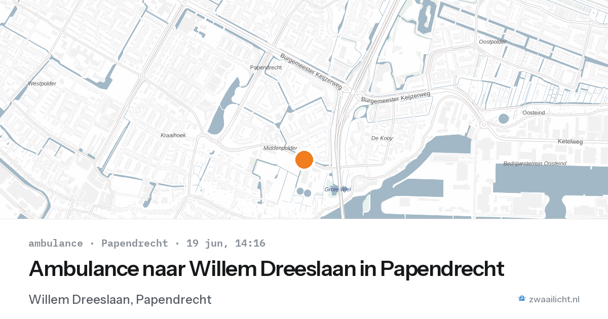 Ambulance naar Willem Dreeslaan in Papendrecht — 19 jun 2026