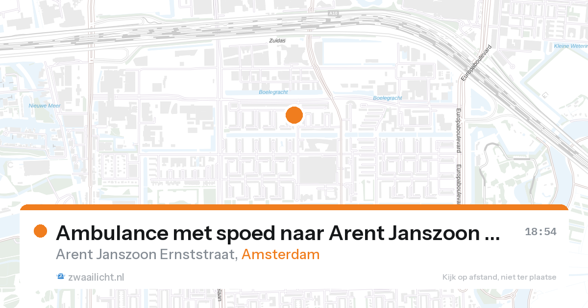 Ambulance met spoed naar Arent Janszoon Ernststraat in Amsterdam — 28 aug 2026