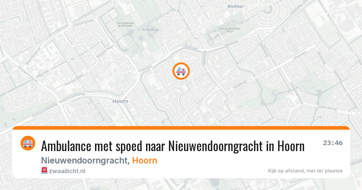 Ambulance met spoed naar Nieuwendoorngracht in Hoorn — 12 jun 2026