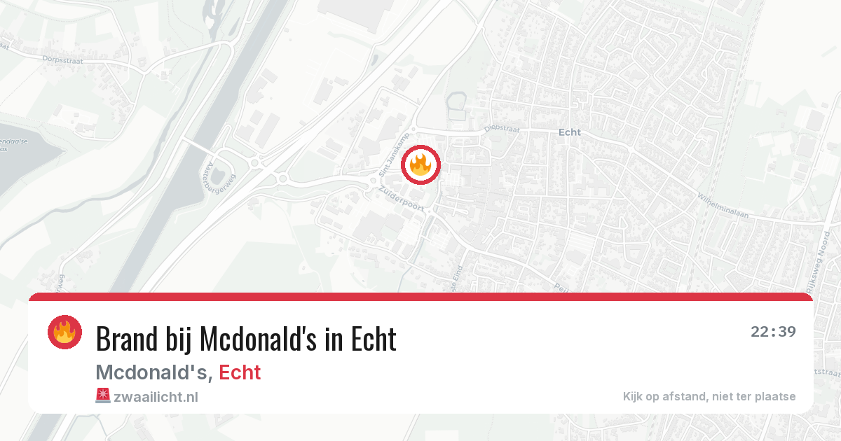 Brand bij Mcdonald's in Echt — 24 apr 2026