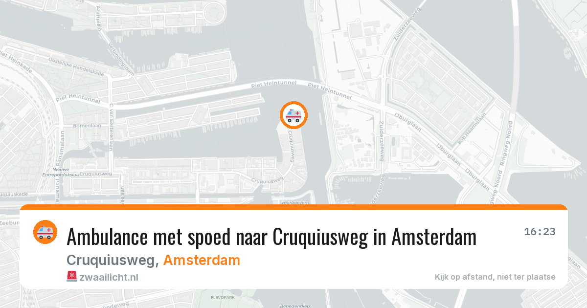 Ambulance met spoed naar Cruquiusweg in Amsterdam — 19 mrt 2026