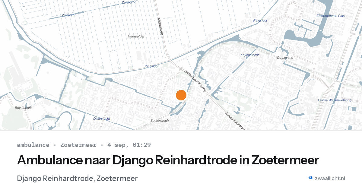 Ambulance naar Django Reinhardtrode in Zoetermeer — 3 sep 2026
