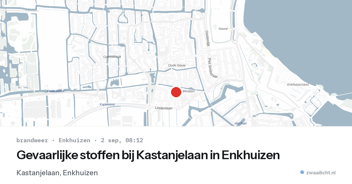 Gevaarlijke stoffen bij Kastanjelaan in Enkhuizen — 2 sep 2026