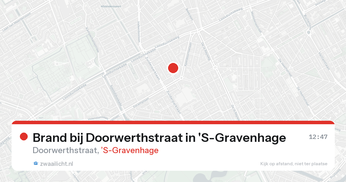 Brand bij Doorwerthstraat in 'S-Gravenhage — 19 aug 2026