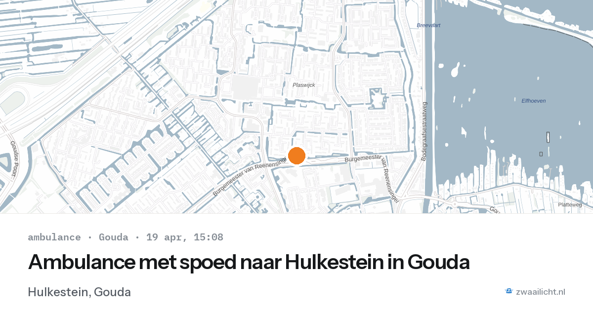 Ambulance met spoed naar Hulkestein in Gouda — 19 apr 2026