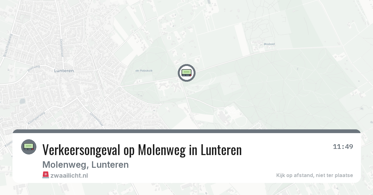 Verkeersongeval op Molenweg in Lunteren — 14 aug 2026