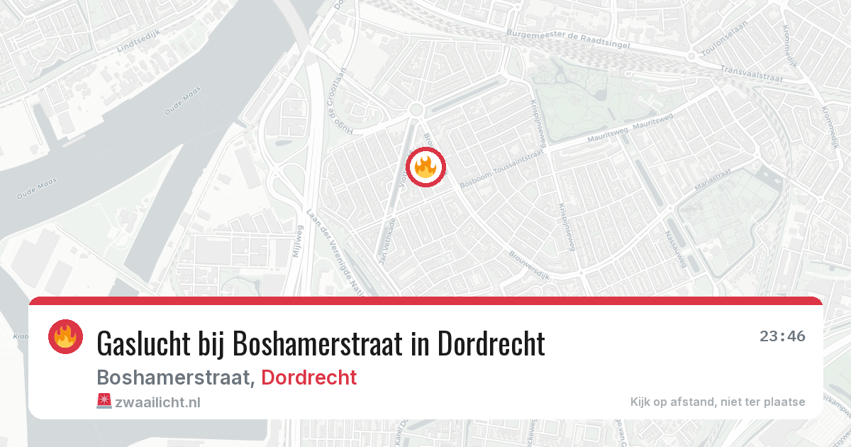Gaslucht bij Boshamerstraat in Dordrecht — 14 apr 2026