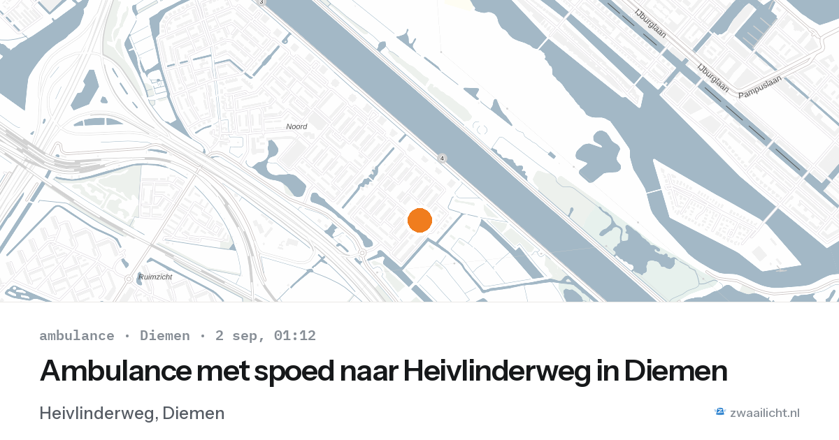 Ambulance met spoed naar Heivlinderweg in Diemen — 1 sep 2026