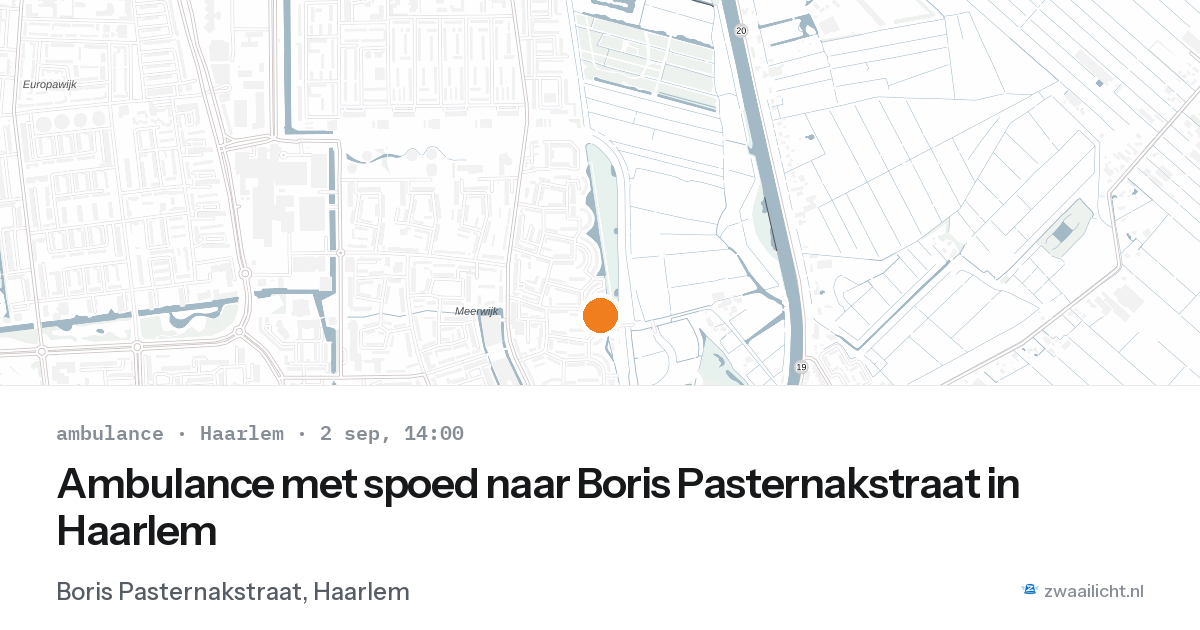 Ambulance met spoed naar Boris Pasternakstraat in Haarlem — 2 sep 2026