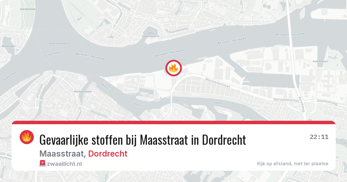 Gevaarlijke stoffen bij Maasstraat in Dordrecht — 5 mrt 2026