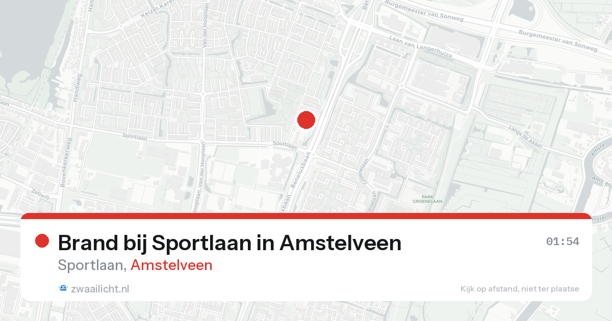 Brand bij Sportlaan in Amstelveen — 4 jun 2026