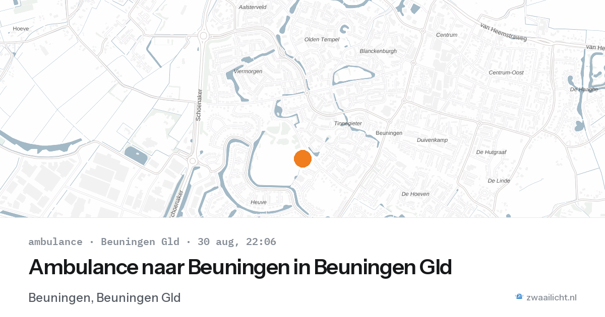 Ambulance naar Beuningen in Beuningen Gld — 30 aug 2026