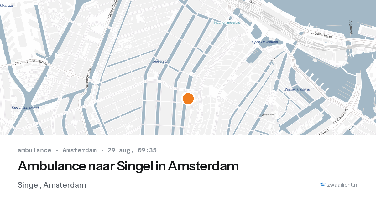 Ambulance naar Singel in Amsterdam — 29 aug 2026