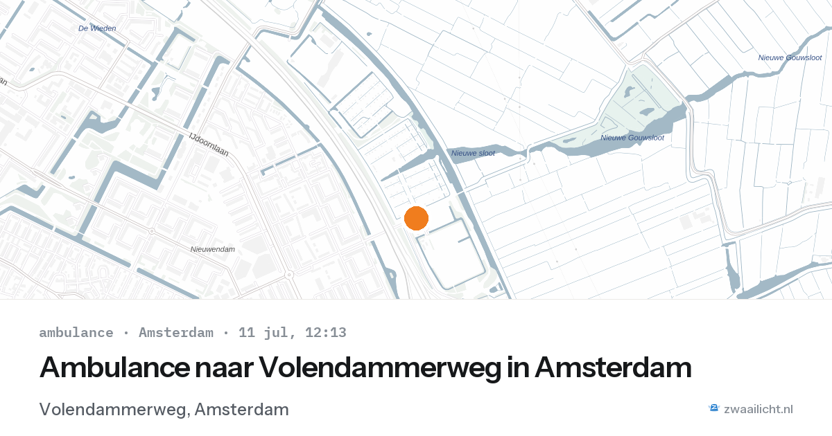 Ambulance naar Volendammerweg in Amsterdam — 11 jul 2026