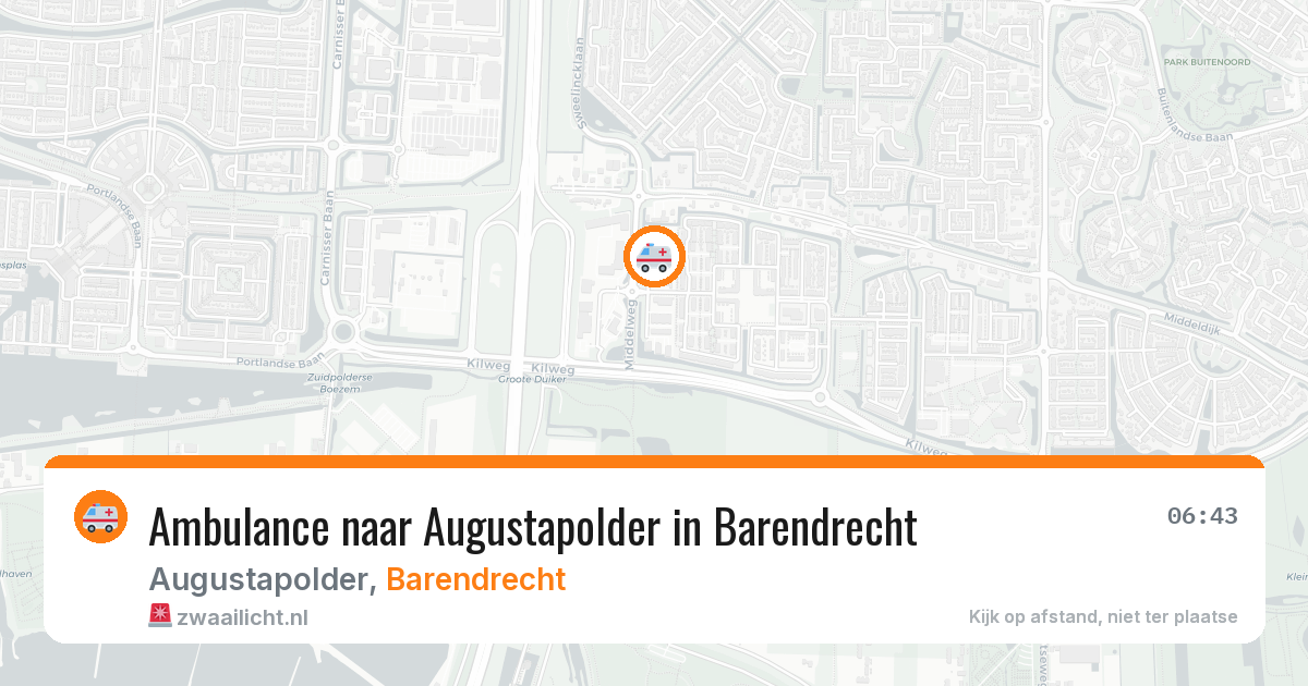 Ambulance naar Augustapolder in Barendrecht — 22 mei 2026