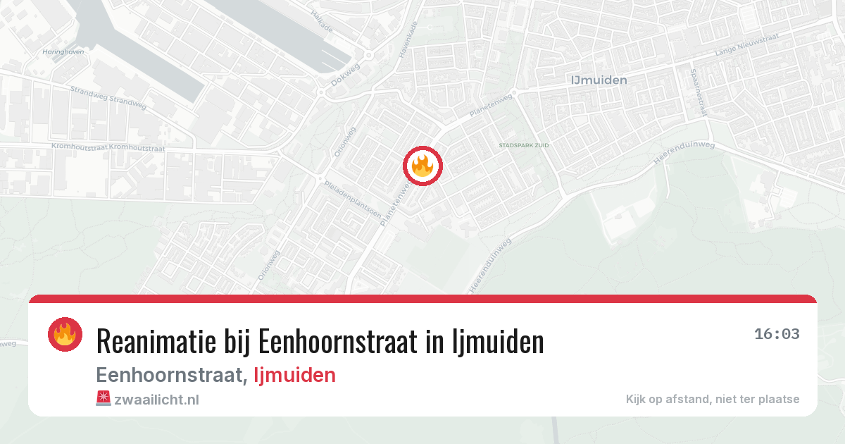 Reanimatie bij Eenhoornstraat in Ijmuiden — 18 mrt 2026