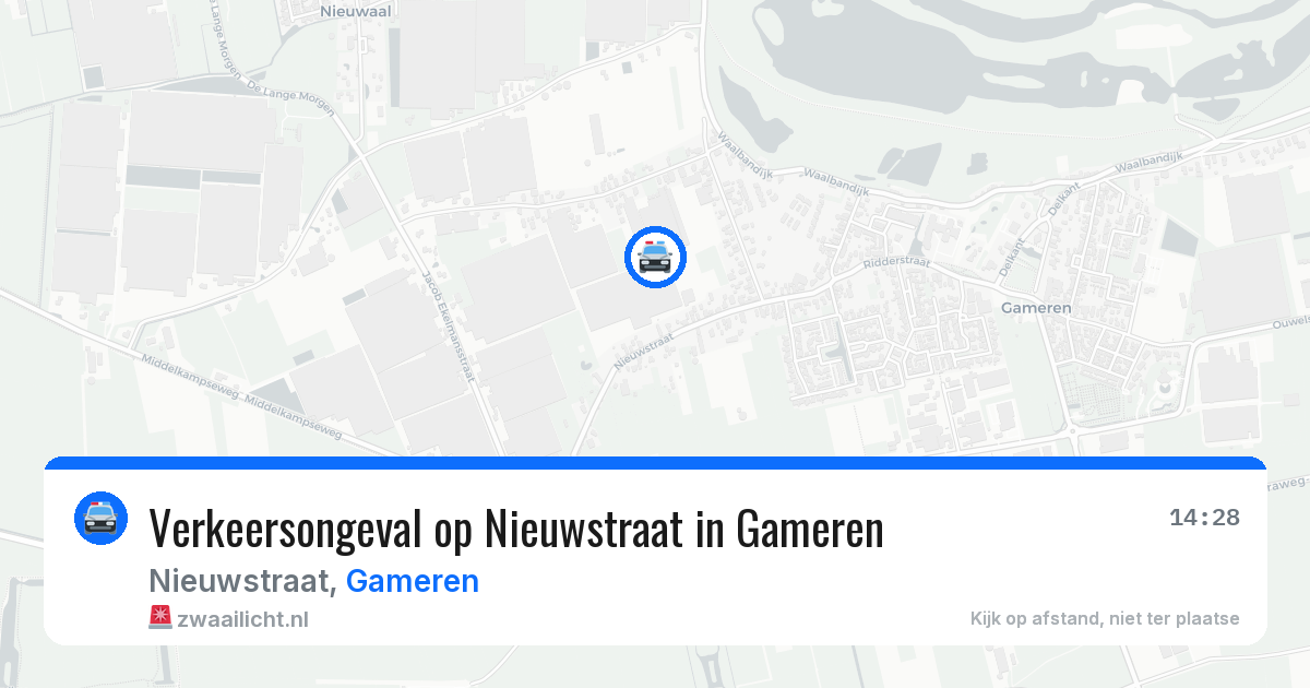 Verkeersongeval op Nieuwstraat in Gameren — 15 jun 2026