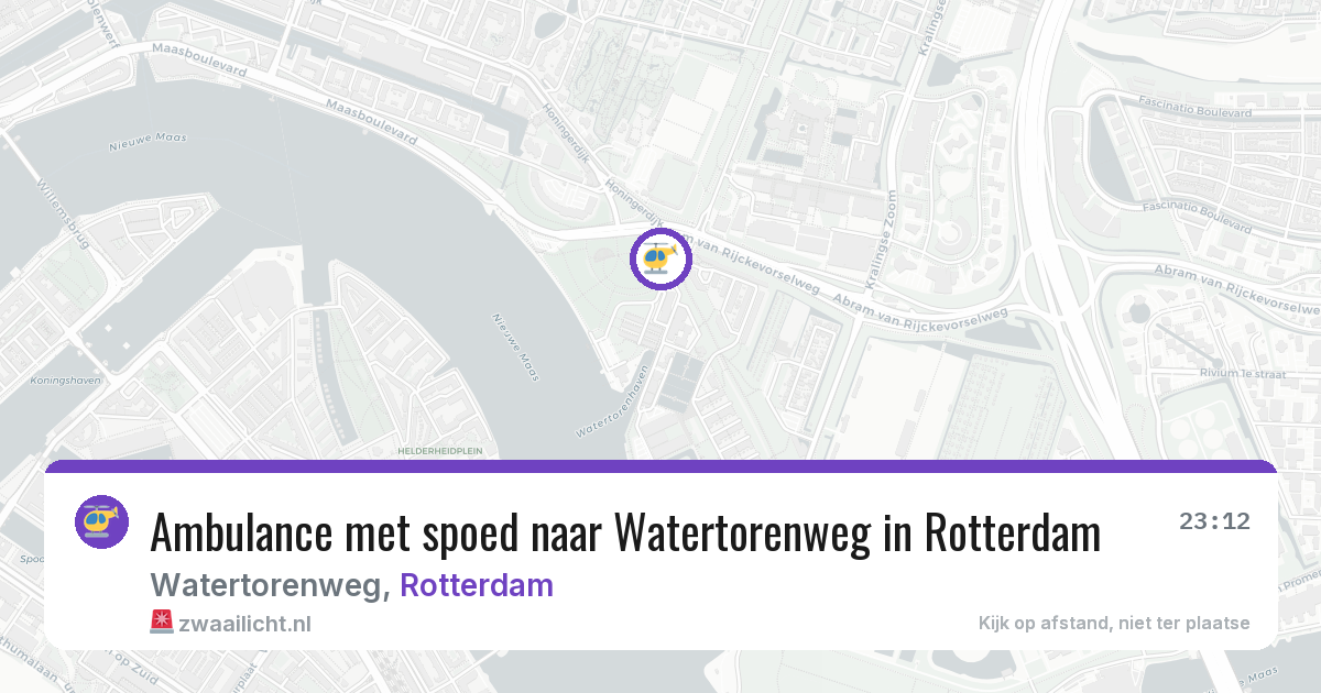 Ambulance met spoed naar Watertorenweg in Rotterdam — 6 aug 2026