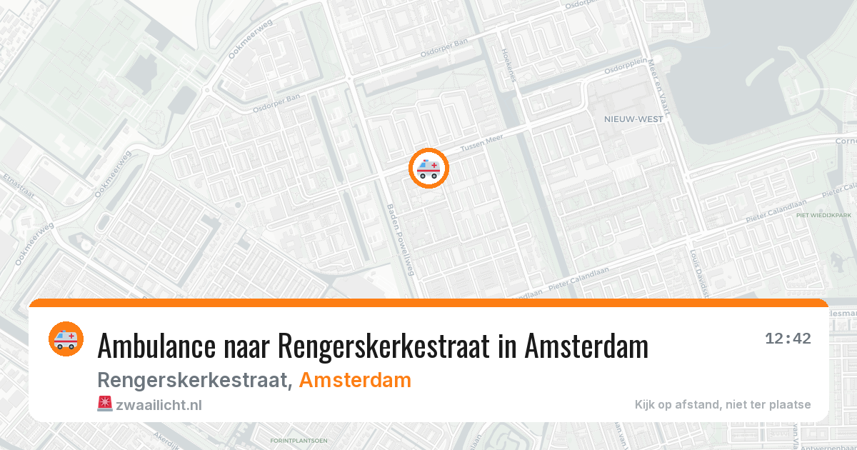 Ambulance naar Rengerskerkestraat in Amsterdam — 5 jul 2026