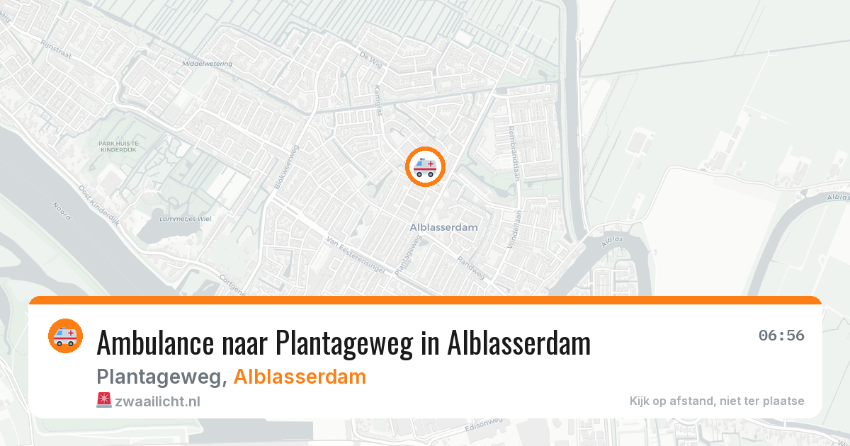 Ambulance naar Plantageweg in Alblasserdam — 26 mrt 2026