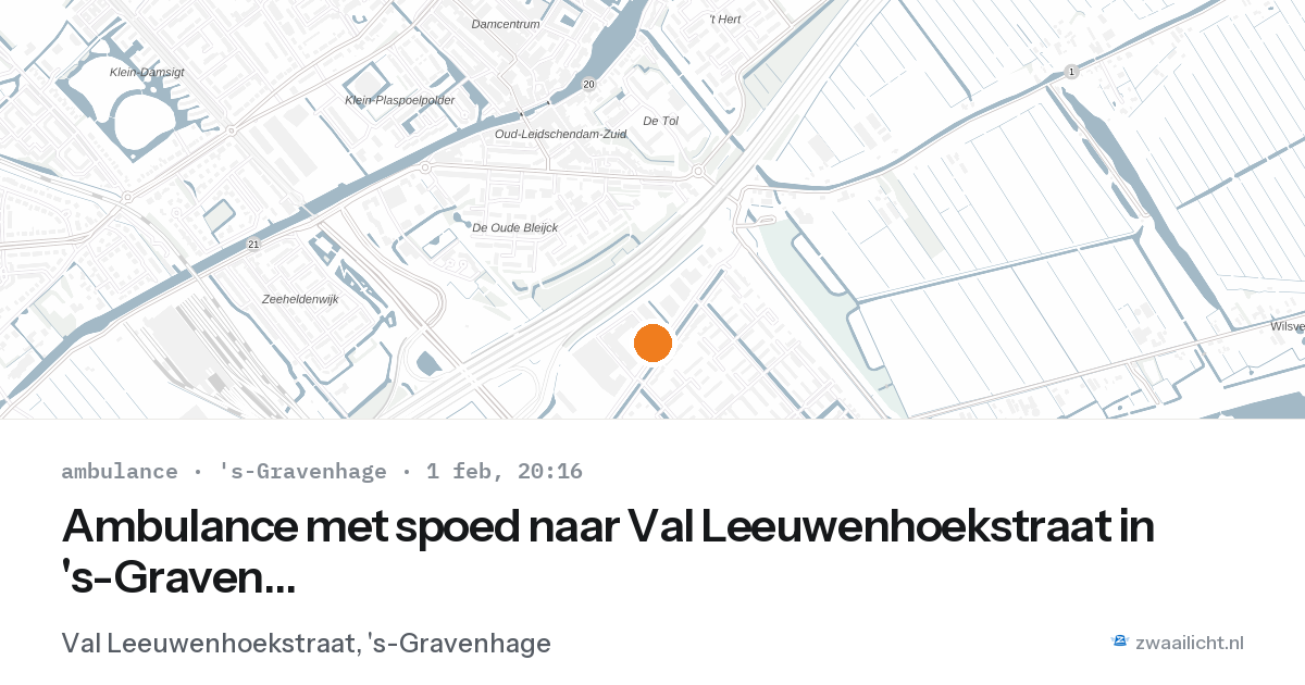 Ambulance met spoed naar Val Leeuwenhoekstraat in 's-Gravenhage — 1 feb 2026