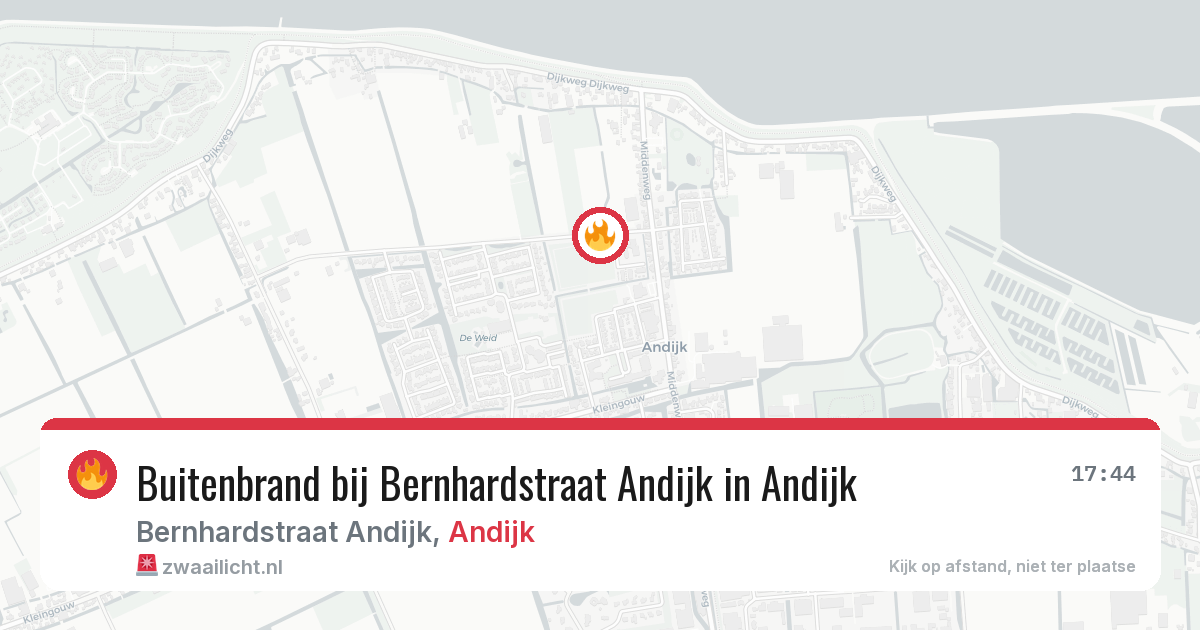 Buitenbrand bij Bernhardstraat Andijk in Andijk — 17 jul 2026
