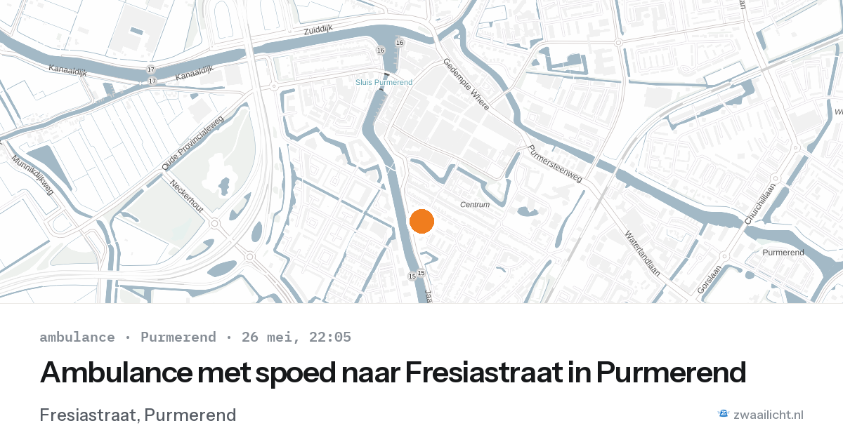 Ambulance met spoed naar Fresiastraat in Purmerend — 26 mei 2026