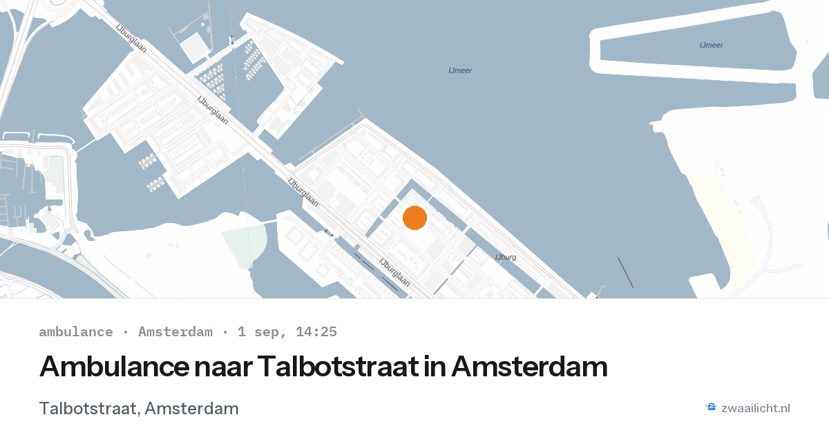 Ambulance naar Talbotstraat in Amsterdam — 1 sep 2026