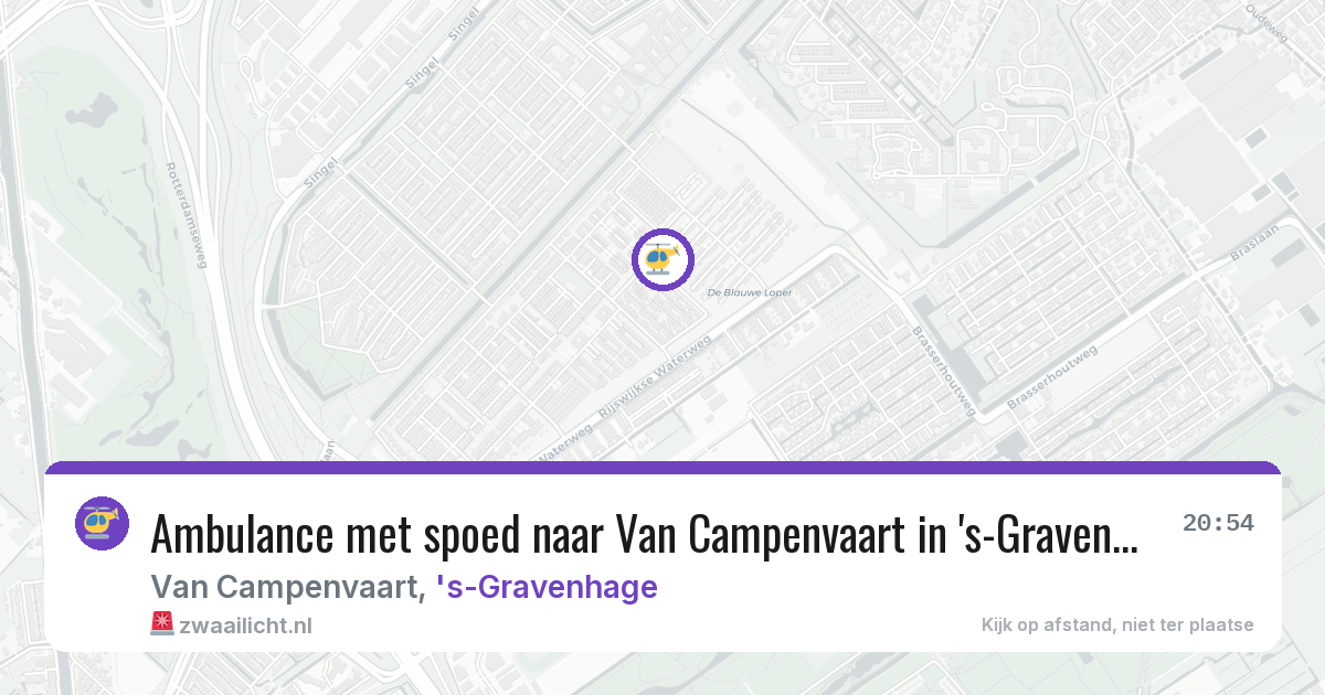 Ambulance met spoed naar Van Campenvaart in 's-Gravenhage — 27 jun 2026