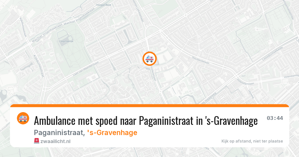 Ambulance met spoed naar Paganinistraat in 's-Gravenhage — 14 jun 2026