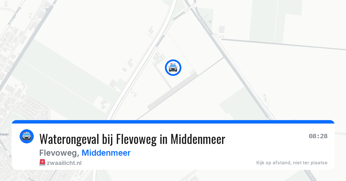 Waterongeval bij Flevoweg in Middenmeer — 13 mei 2026