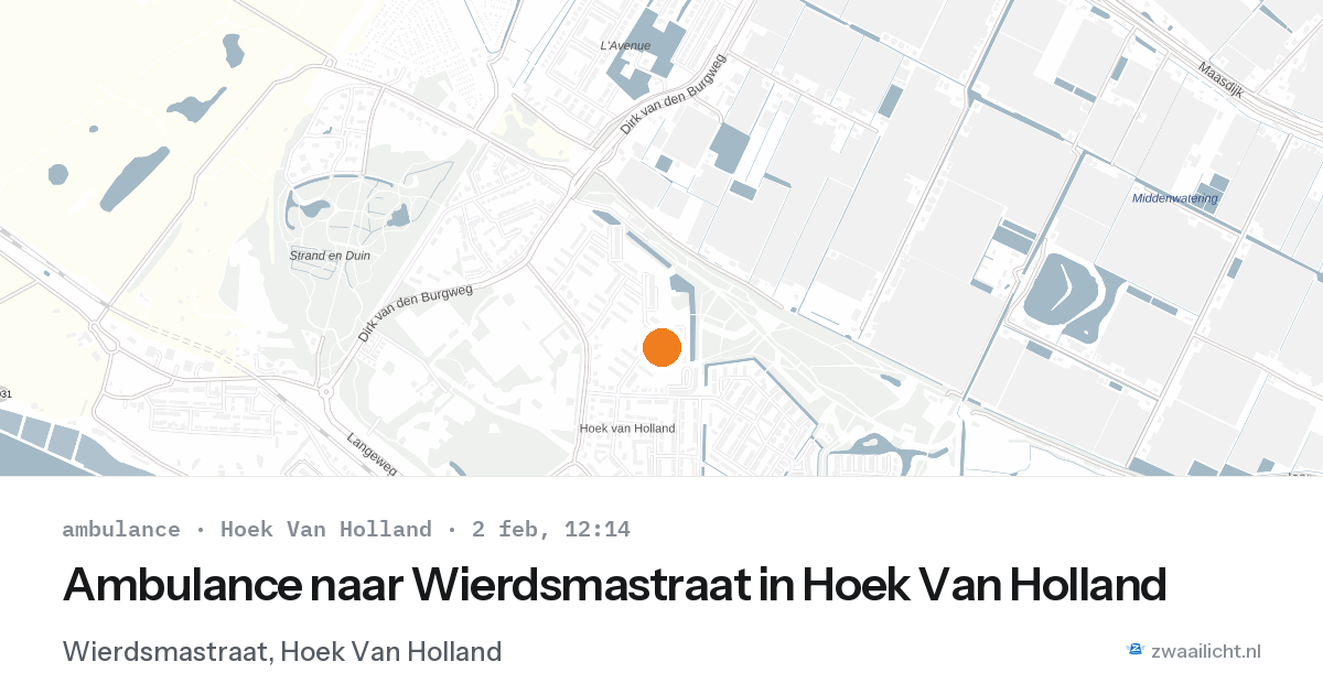 Ambulance naar Wierdsmastraat in Hoek Van Holland — 2 feb 2026