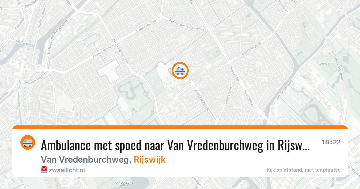 Ambulance met spoed naar Van Vredenburchweg in Rijswijk — 9 mei 2026