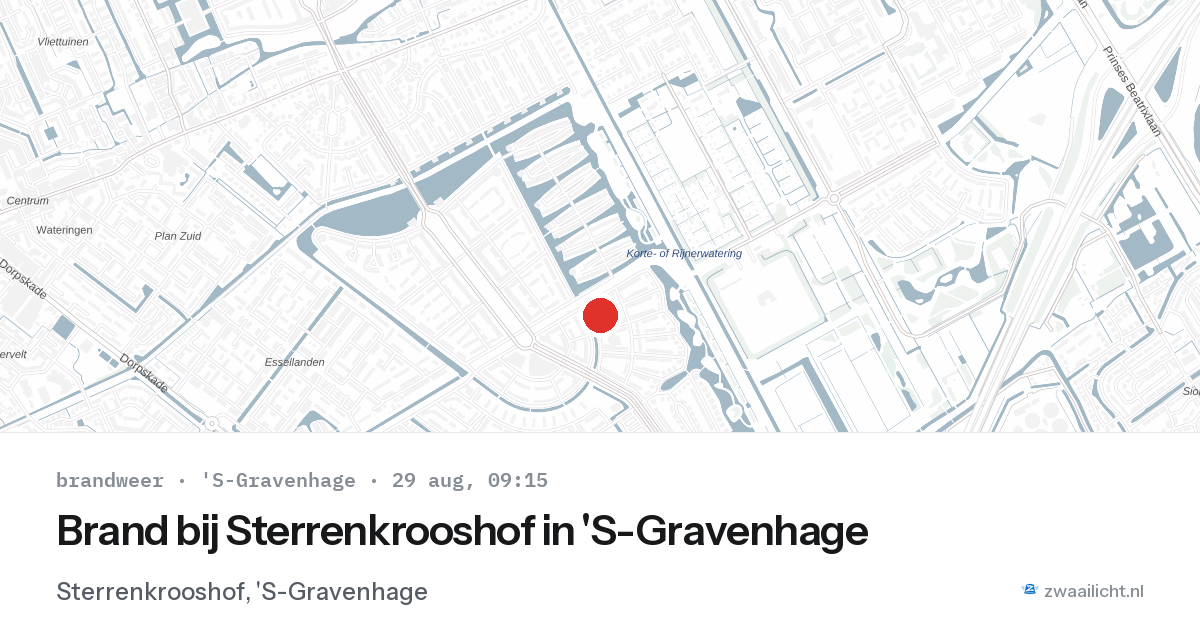 Brand bij Sterrenkrooshof in 'S-Gravenhage — 29 aug 2026