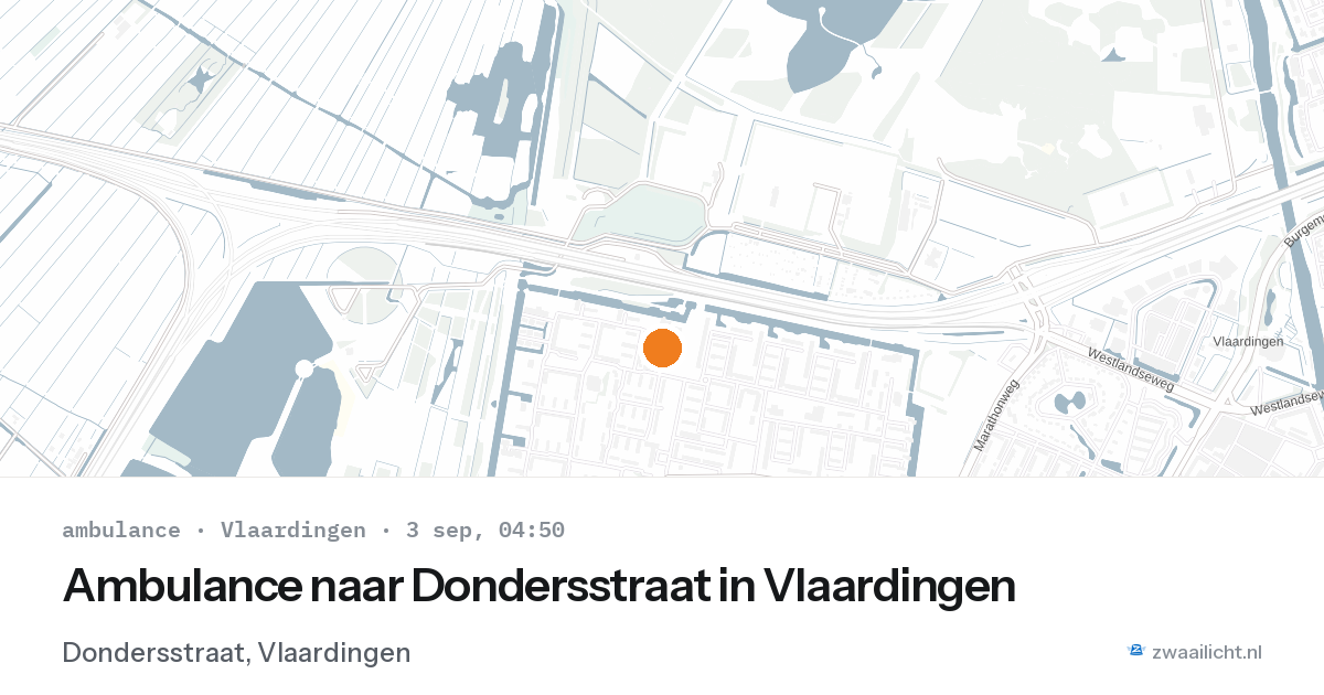 Ambulance naar Dondersstraat in Vlaardingen — 3 sep 2026