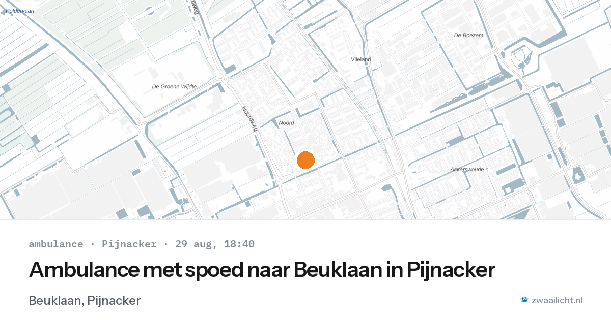 Ambulance met spoed naar Beuklaan in Pijnacker — 29 aug 2026
