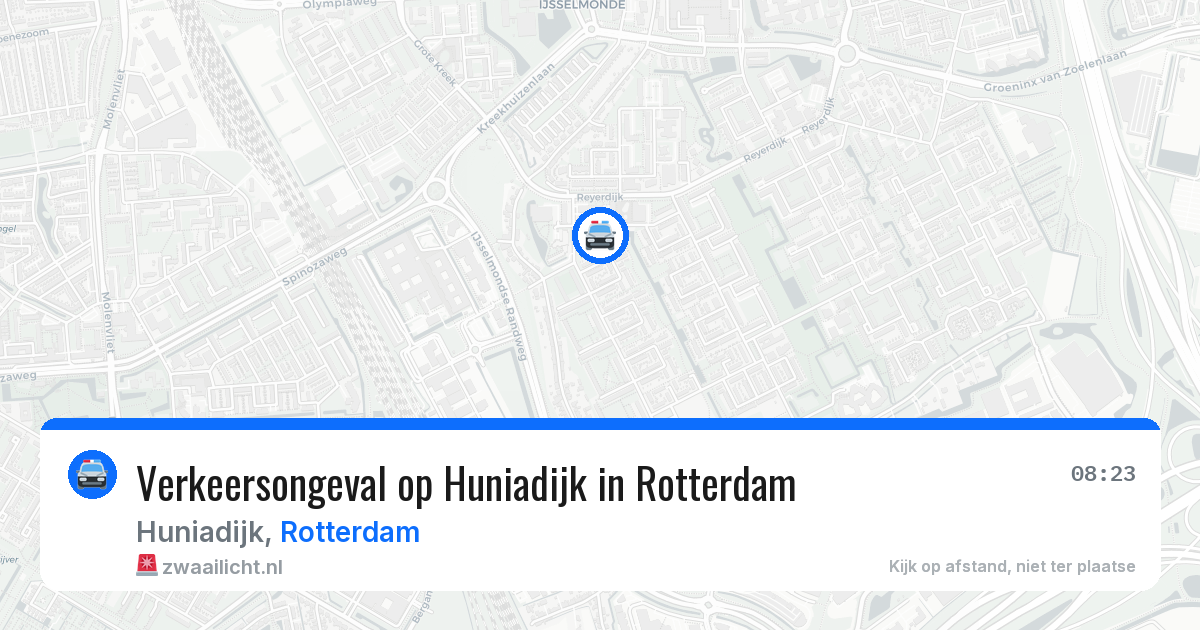 Verkeersongeval op Huniadijk in Rotterdam — 12 aug 2026