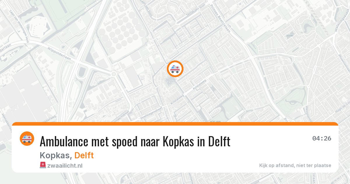 Ambulance met spoed naar Kopkas in Delft — 24 mrt 2026