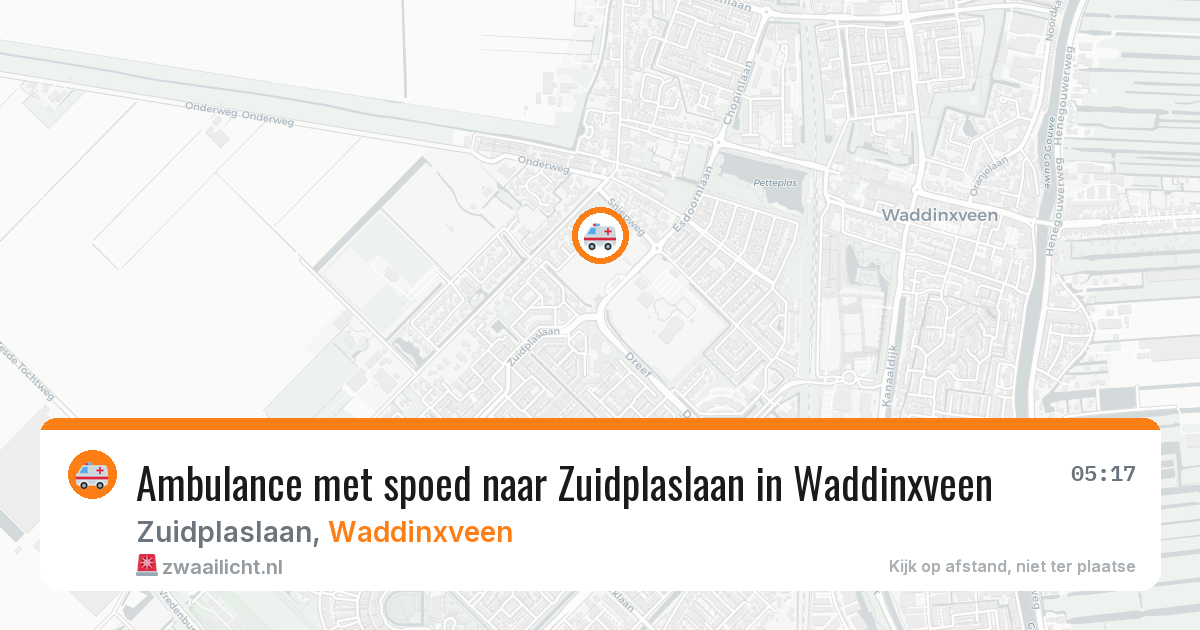 Ambulance met spoed naar Zuidplaslaan in Waddinxveen — 22 mei 2026