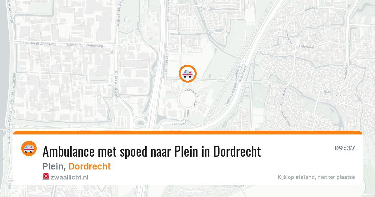 Ambulance met spoed naar Plein in Dordrecht — 7 jun 2026