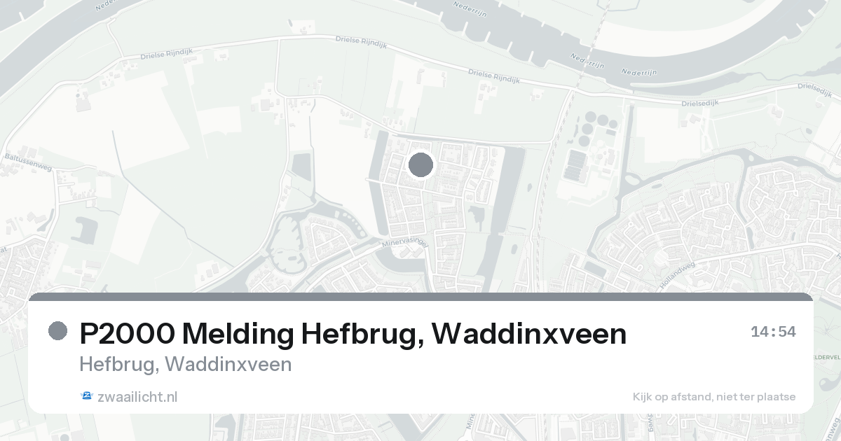 P2000 Melding Hefbrug, Waddinxveen — 20 aug 2026