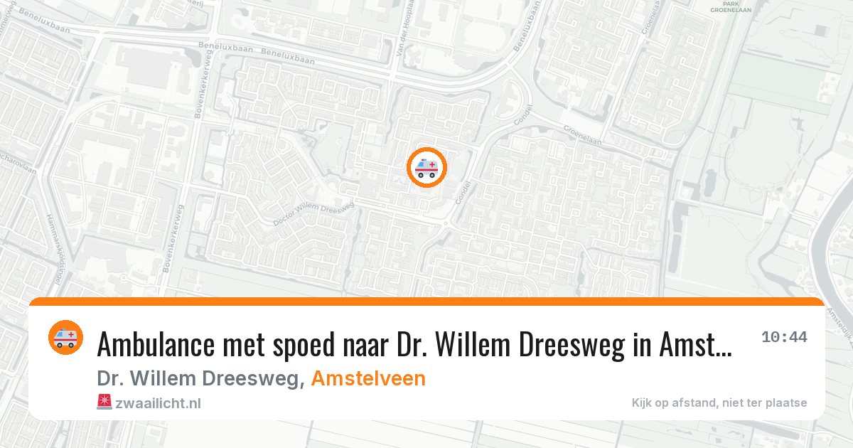 Ambulance met spoed naar Dr. Willem Dreesweg in Amstelveen — 29 mei 2026
