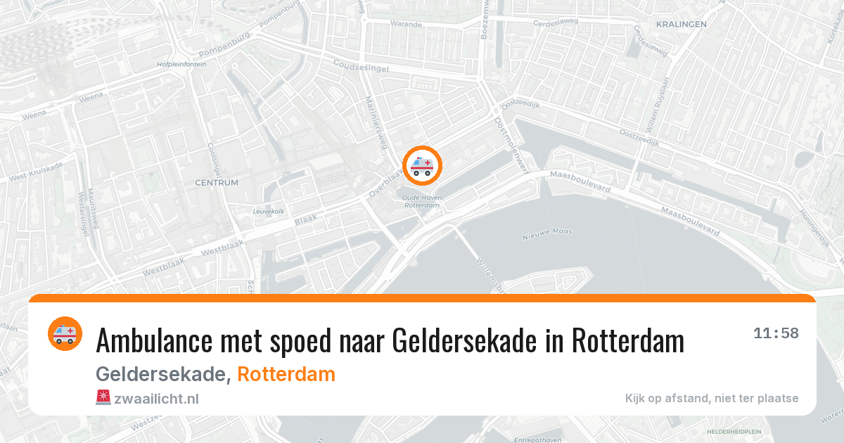 Ambulance met spoed naar Geldersekade in Rotterdam — 11 jun 2026