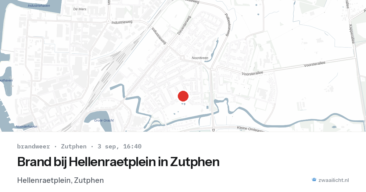 Brand bij Hellenraetplein in Zutphen — 3 sep 2026