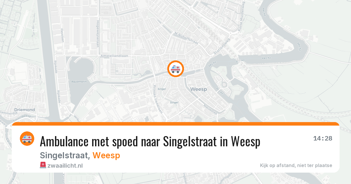 Ambulance met spoed naar Singelstraat in Weesp — 23 mei 2026