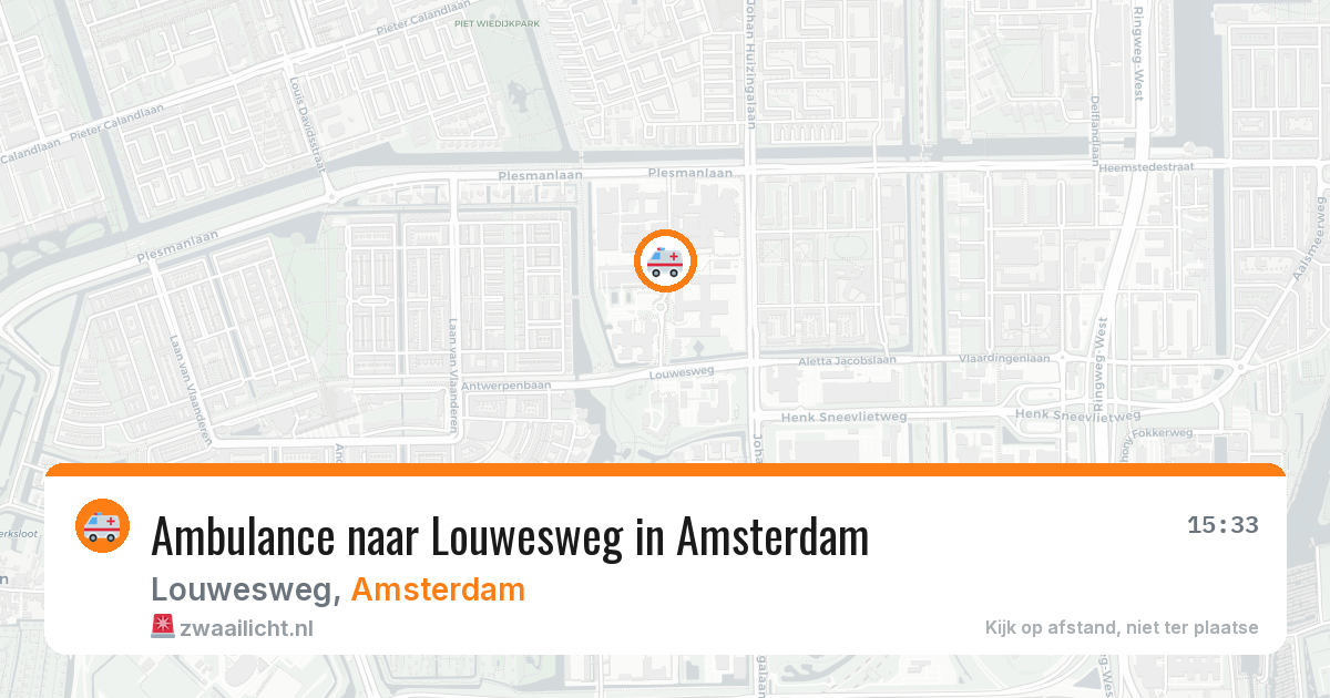Ambulance naar Louwesweg in Amsterdam — 12 aug 2026