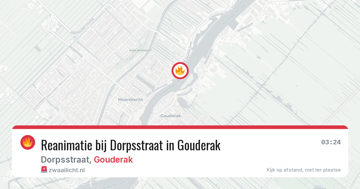 Reanimatie bij Dorpsstraat in Gouderak — 12 mrt 2026