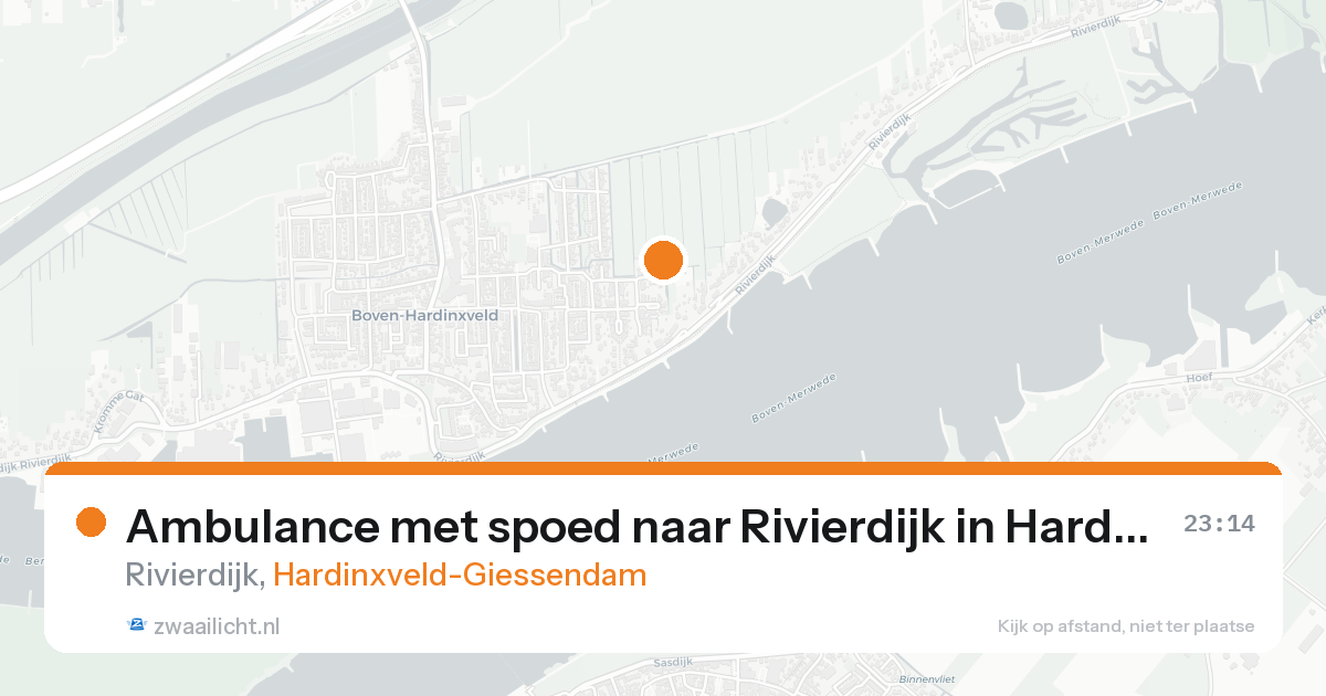 Ambulance met spoed naar Rivierdijk in Hardinxveld-Giessendam — 14 aug 2026